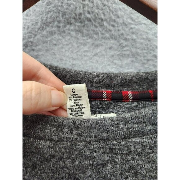 New York Laundry Gray Sweater Tunic Small S Floral Hem Detail & Ties - Picture 3 of 4